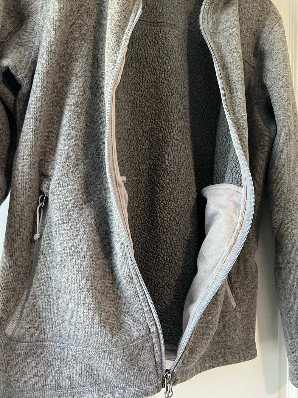 The North Face Gray Heather Grey Sweater Fleece Jacket Coat Full Zip Mens Small
